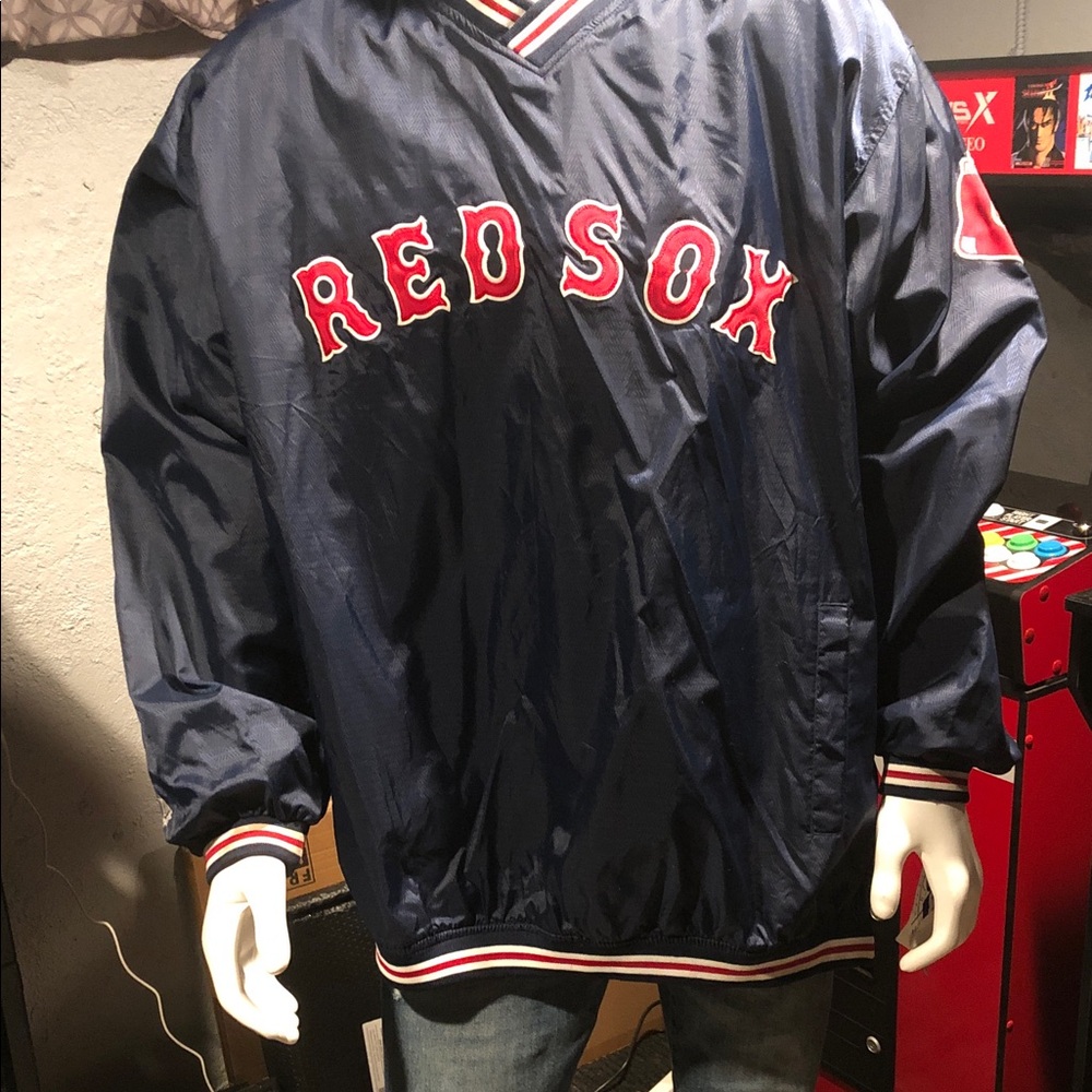 Majestic Red Sox Navy Bomber Jacket